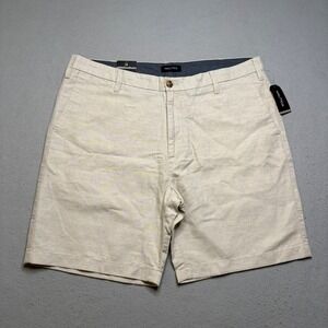 Nautica Shorts Mens 38 Wheat Flax Linen Blend Flat Front B7201T‎ Casual Summer